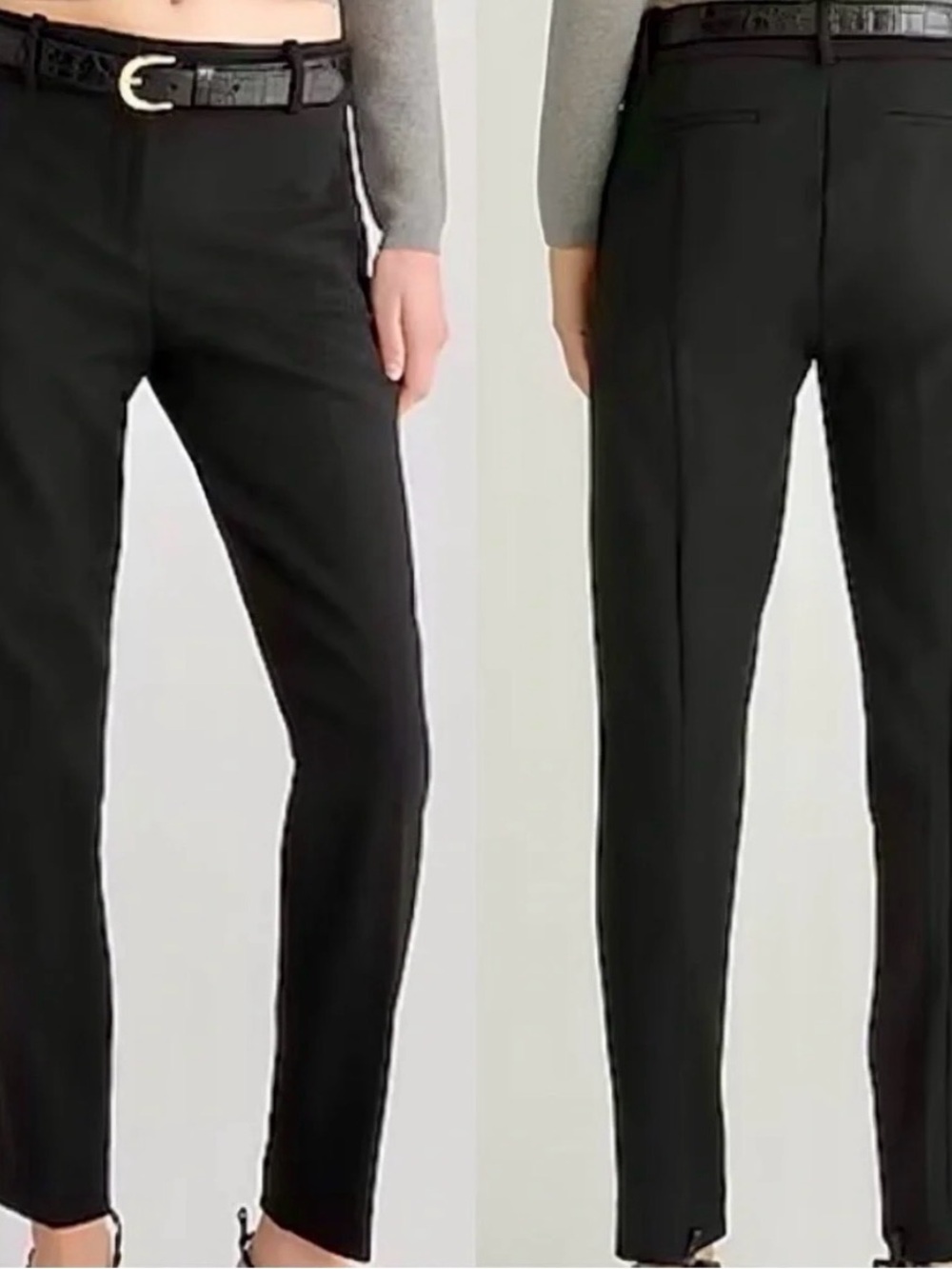 J. Crew 365 Cameron Women's Black Ponte Tailored Straight Leg Pants 10 Tall